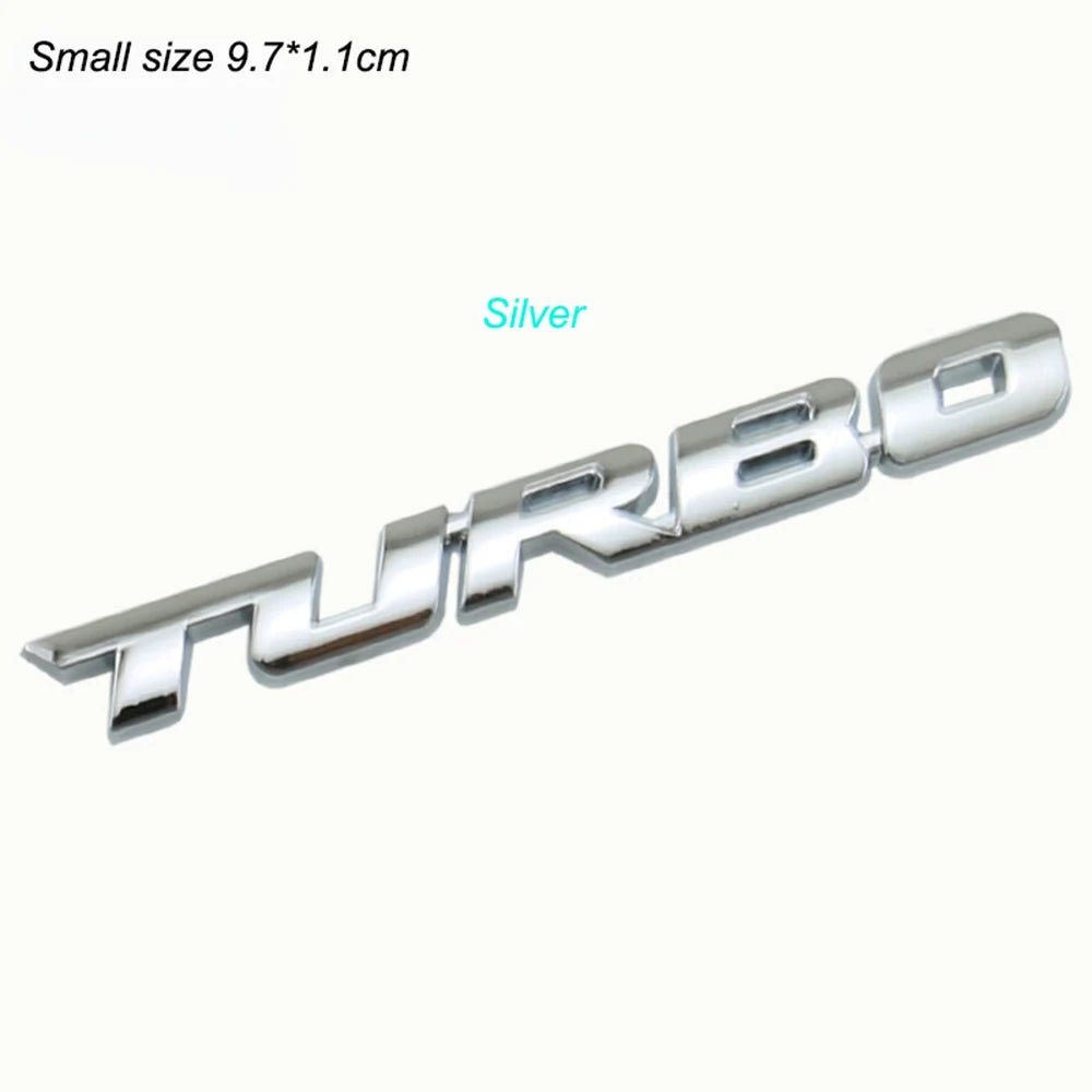 Emblema 3D Turbo Boost – Sticker Metálico Cromado para Auto y Moto (9.7 × 1.1 cm, Adhesivo 3M) auto NovaVitalShop Silver