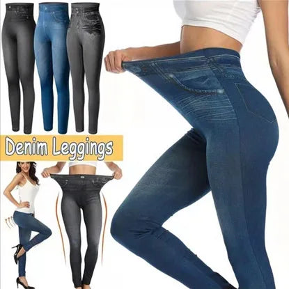 Leggings NovaVital Mujer – Imitación Denim, Tiro Alto, Elásticos y Moldeadores (S–2XL) leggings mujer NovaVitalShop
