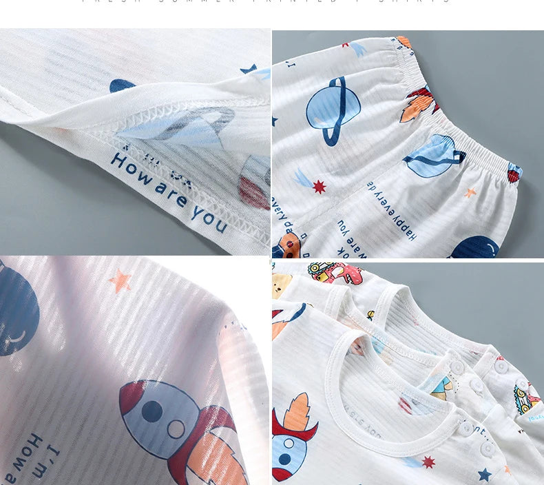🧒 DreamCotton Sleep Set – Pijama Infantil de Verano 2 Piezas Conjuntos Infantiles / Ropa Deportiva Infantil / Sets 2 Piezas NovaVitalShop