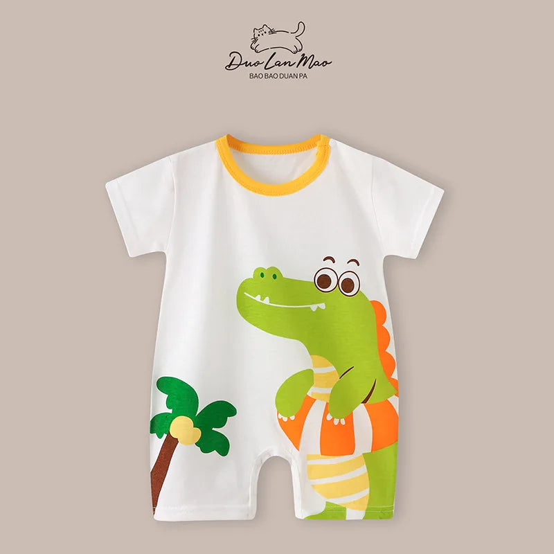 👶 Enteritos de Verano para Bebés – Diseño Cartoon, Manga Corta, 0–2 Años bebe NovaVitalShop
