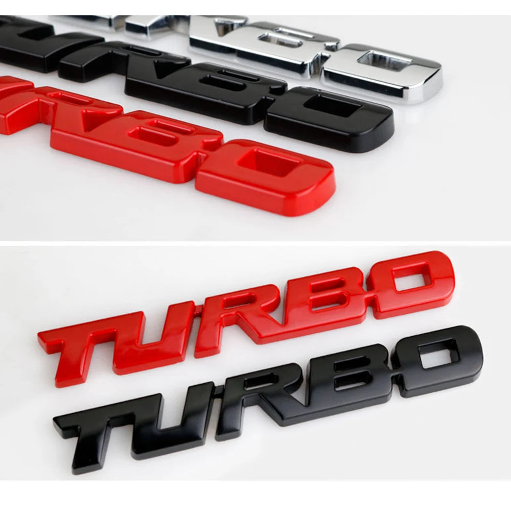 Emblema 3D Turbo Boost – Sticker Metálico Cromado para Auto y Moto (9.7 × 1.1 cm, Adhesivo 3M) auto NovaVitalShop
