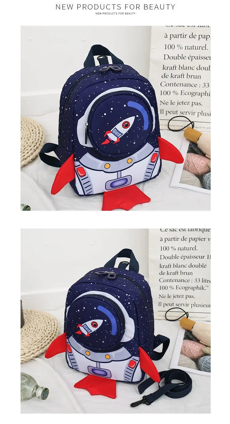 Mochila Infantil Cartoon – Mini Backpack con Correa de Seguridad para Niños y Niñas (2–6 años)