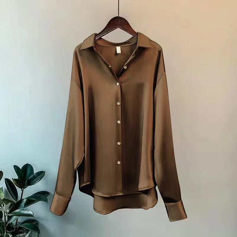 Elegancia Coreana – Cárdigan de Primavera con Cuello Solapa y Botones para Mujer (Estilo Minimalista Chic, Talla S–XXL) Camisetas Mujer Oversized NovaVitalShop