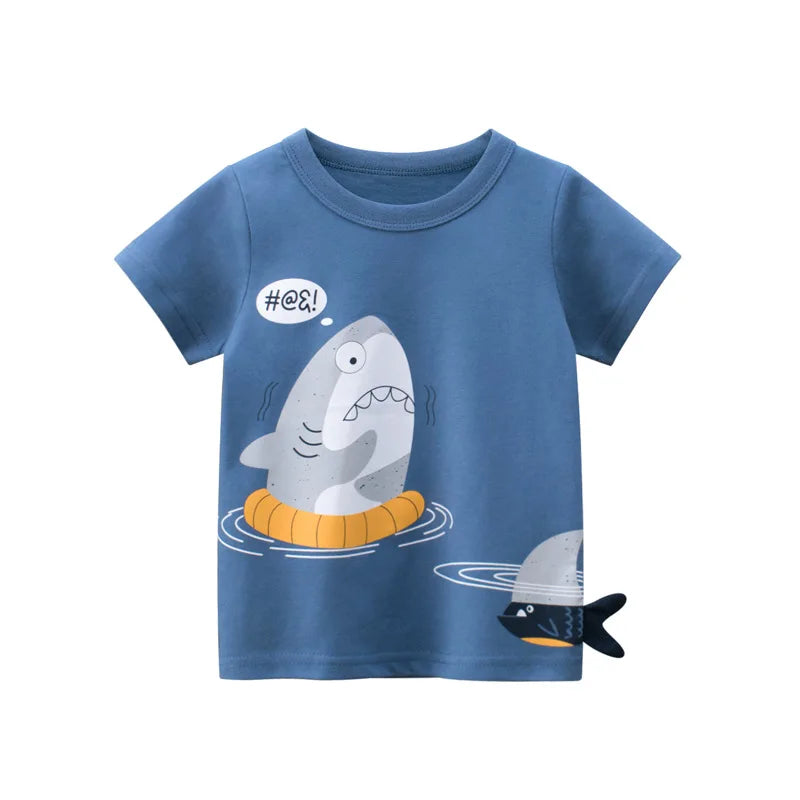 👕 Camisetas Infantiles de Verano OLEKID 2025 – Estampado de Dibujos Animados, Manga Corta, Niños 2–8 Años bebe NovaVitalShop