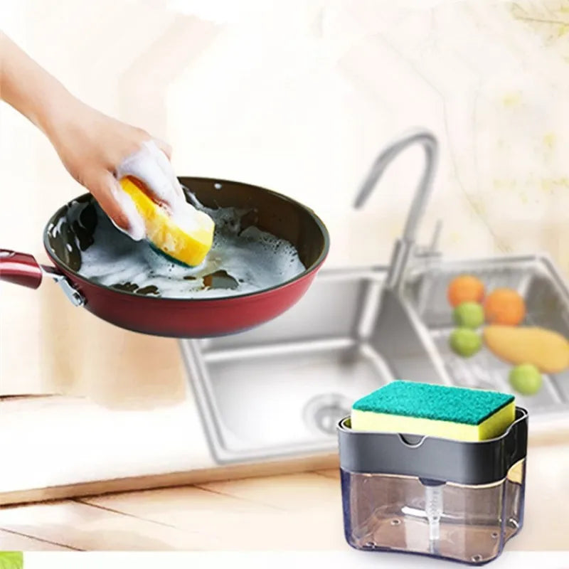Dispensador Jabón VitalWash - 2 en 1 con Porta Esponja Cocina y Limpieza NovaVitalShop