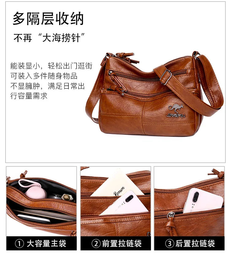 Bolso Cruzado Mujer – Estilo Retro con Cuero Suave PU y Gran Capacidad (Correa Ajustable) accesorios NovaVitalShop