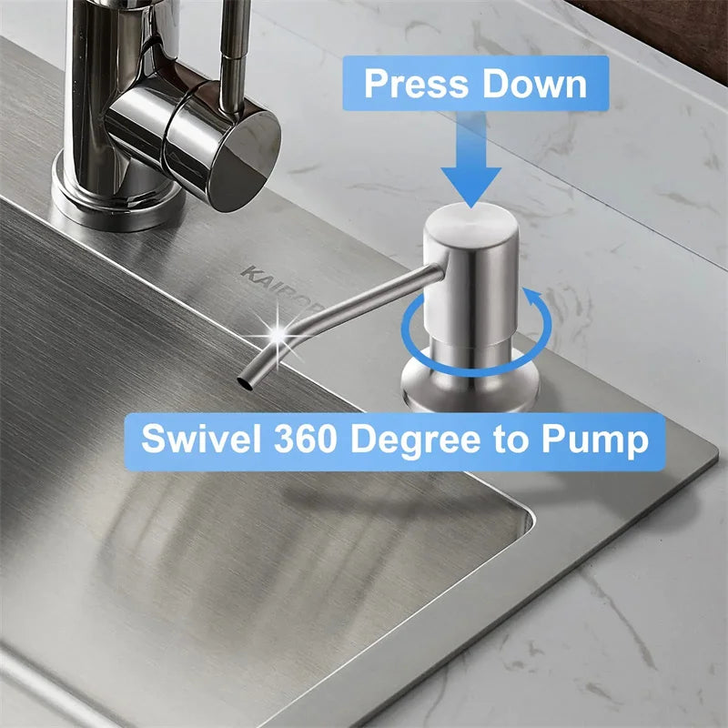 Dispensador Jabón VitalSteel - Acero Inoxidable 500ml Fregadero Cocina Premium NovaVitalShop