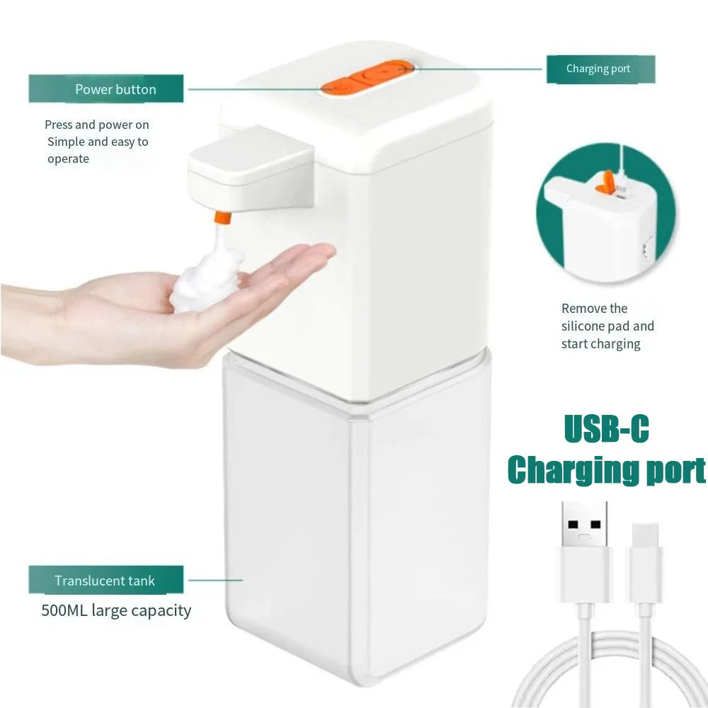 Dispensador Automático de Jabón VitalClean - 500ml USB Baño y Higiene NovaVitalShop