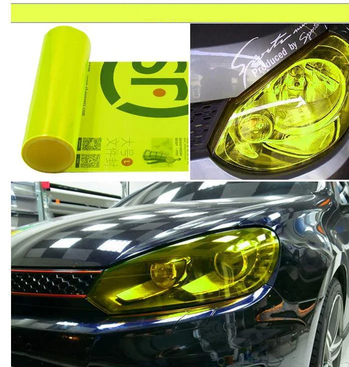 Film Vinílico Ahumado Transparente – 30 × 60 cm para Faros, Luces Traseras y Antiniebla (Autoadhesivo, Removible) auto NovaVitalShop Fluorescent Yellow