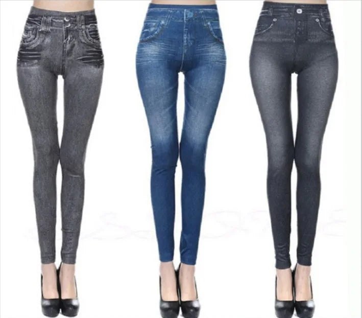 Leggings NovaVital Mujer – Imitación Denim, Tiro Alto, Elásticos y Moldeadores (S–2XL) leggings mujer NovaVitalShop
