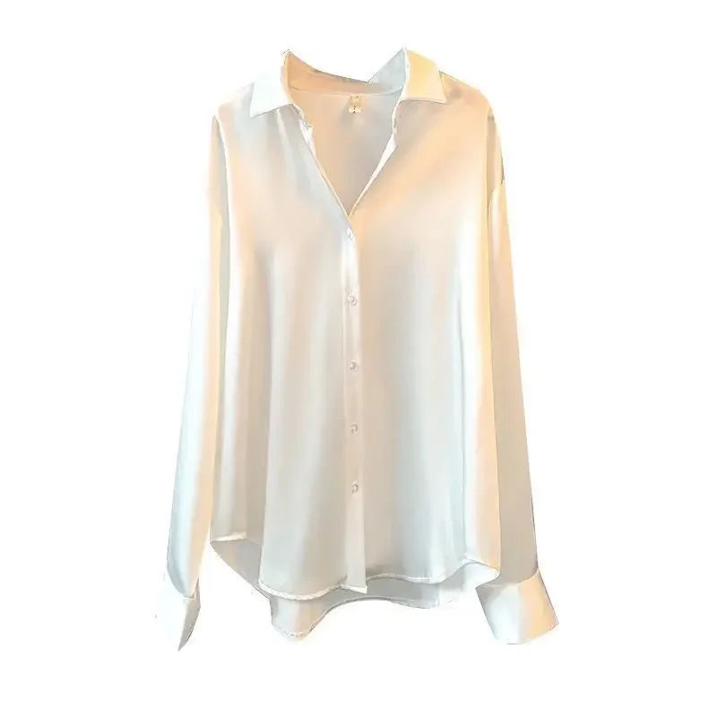 Elegancia Coreana – Cárdigan de Primavera con Cuello Solapa y Botones para Mujer (Estilo Minimalista Chic, Talla S–XXL) Camisetas Mujer Oversized NovaVitalShop
