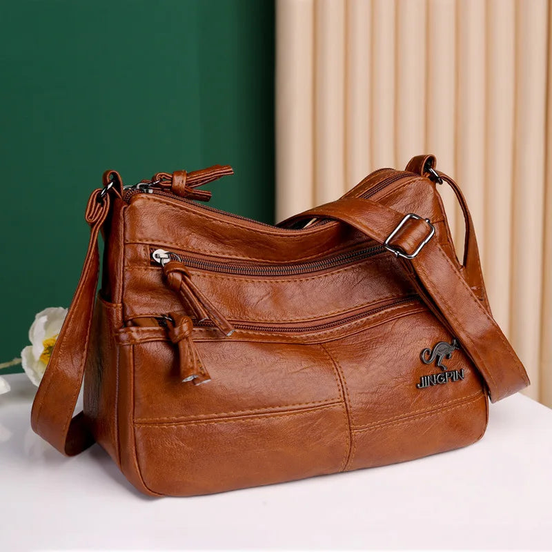 Bolso Cruzado Mujer – Estilo Retro con Cuero Suave PU y Gran Capacidad (Correa Ajustable) accesorios NovaVitalShop Brown