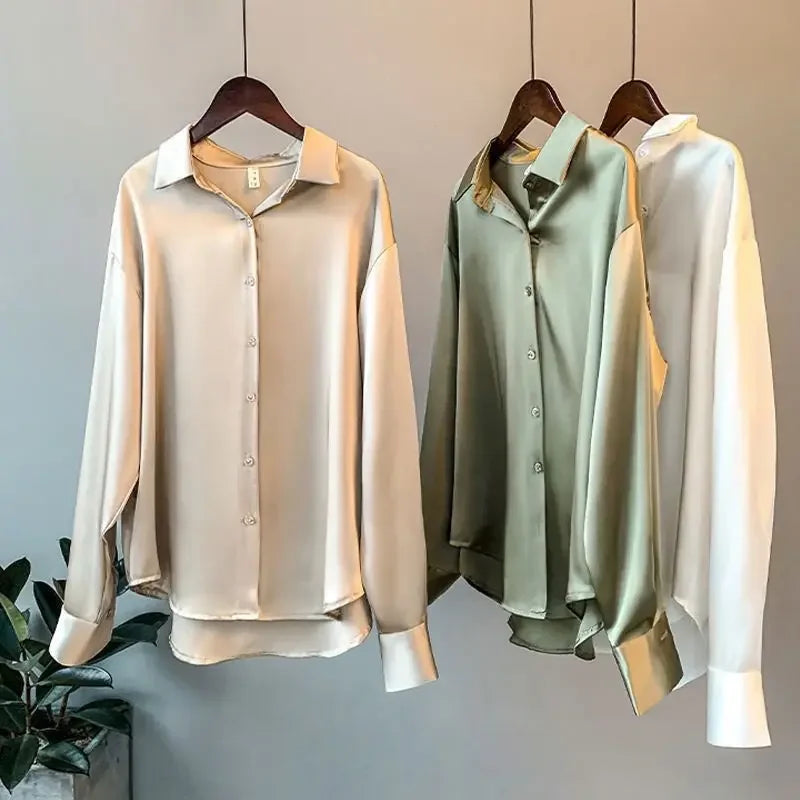 Elegancia Coreana – Cárdigan de Primavera con Cuello Solapa y Botones para Mujer (Estilo Minimalista Chic, Talla S–XXL) Camisetas Mujer Oversized NovaVitalShop