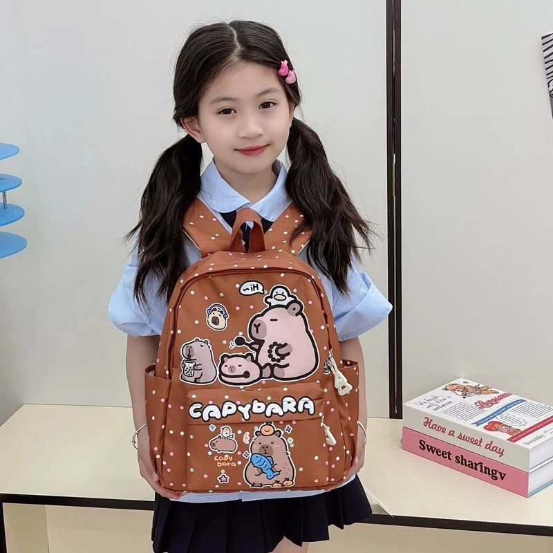 Mochila Escolar 2025 – Diseño Cartoon Elegante, Gran Capacidad y Estilo Juvenil (20–35 L) accesorios NovaVitalShop Brown