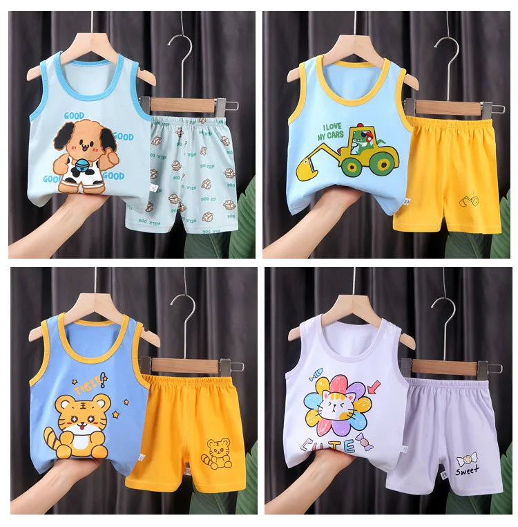 🧒 CottonPlay Vest Set – Conjunto Infantil de Verano 2 Piezas Conjuntos Infantiles / Ropa Deportiva Infantil / Sets 2 Piezas NovaVitalShop
