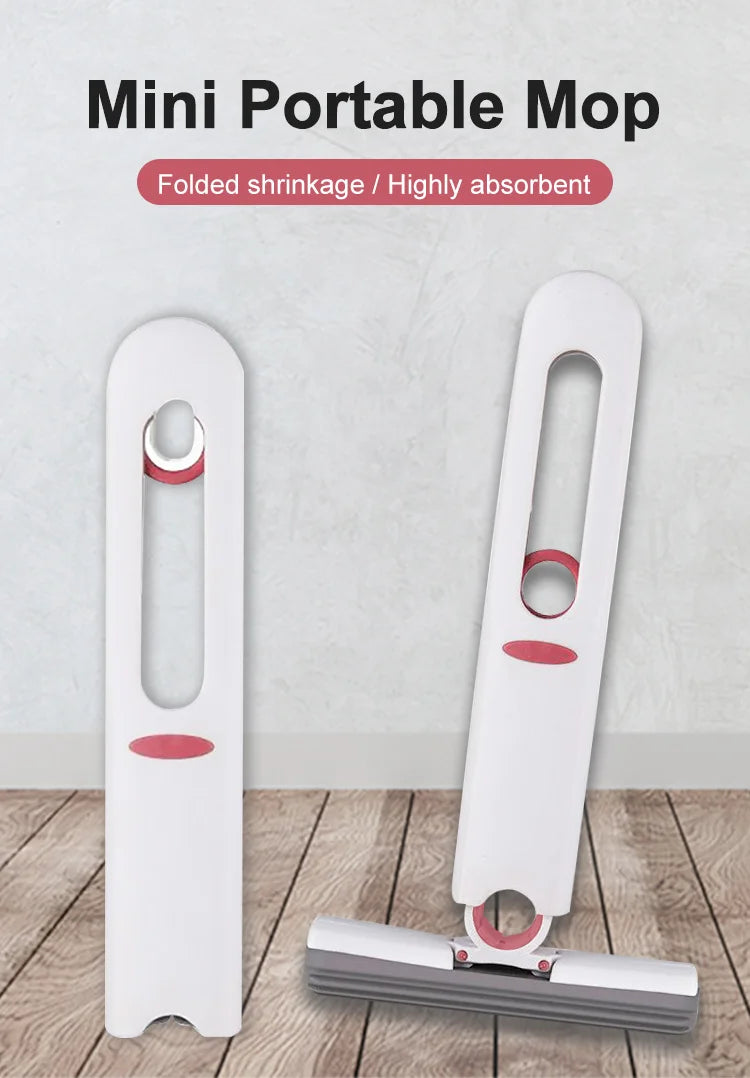 Mini Mop Plegable con Exprimido Automático – Compacto, Absorbente y Versátil para Hogar, Oficina y Auto accesorios NovaVitalShop