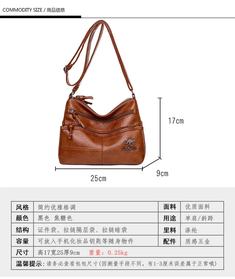 Bolso Cruzado Mujer – Estilo Retro con Cuero Suave PU y Gran Capacidad (Correa Ajustable) accesorios NovaVitalShop