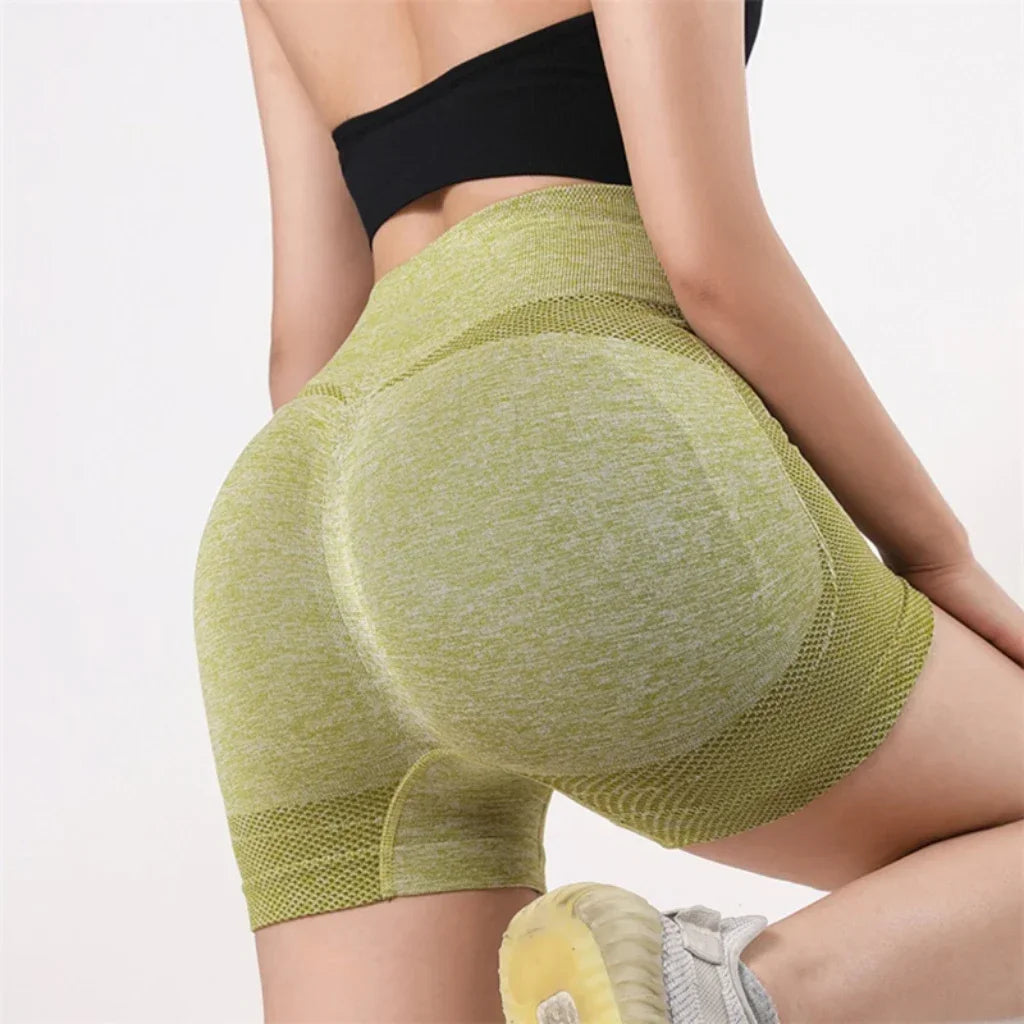 Shorts Deportivos para Mujer – Cintura Alta, Diseño Sin Costuras y Soporte Anatómico Acesorios Fitnees NovaVitalShop Yellow L-XL (65-90kg)