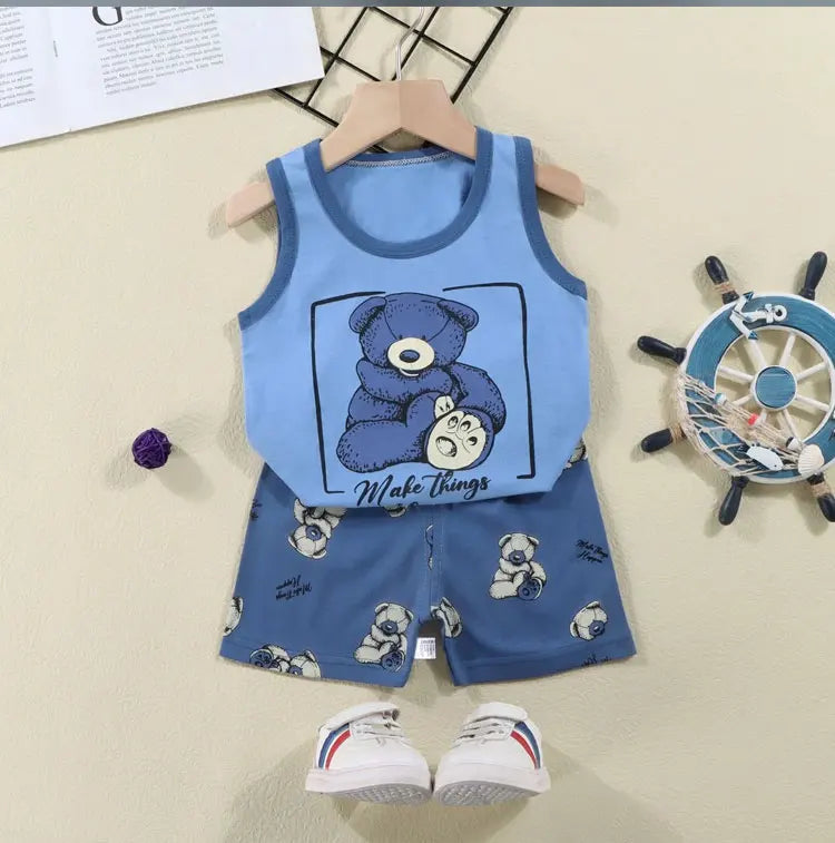 🧒 CottonPlay Vest Set – Conjunto Infantil de Verano 2 Piezas Conjuntos Infantiles / Ropa Deportiva Infantil / Sets 2 Piezas NovaVitalShop