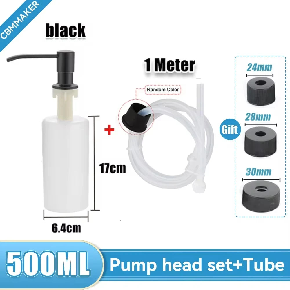 Dispensador Jabón VitalSteel - Acero Inoxidable 500ml Fregadero Cocina Premium NovaVitalShop set3-black-500ml
