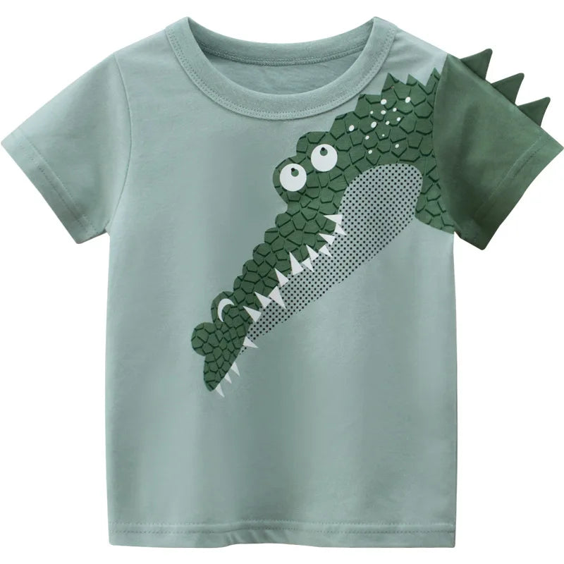 👕 Camisetas Infantiles de Verano OLEKID 2025 – Estampado de Dibujos Animados, Manga Corta, Niños 2–8 Años bebe NovaVitalShop