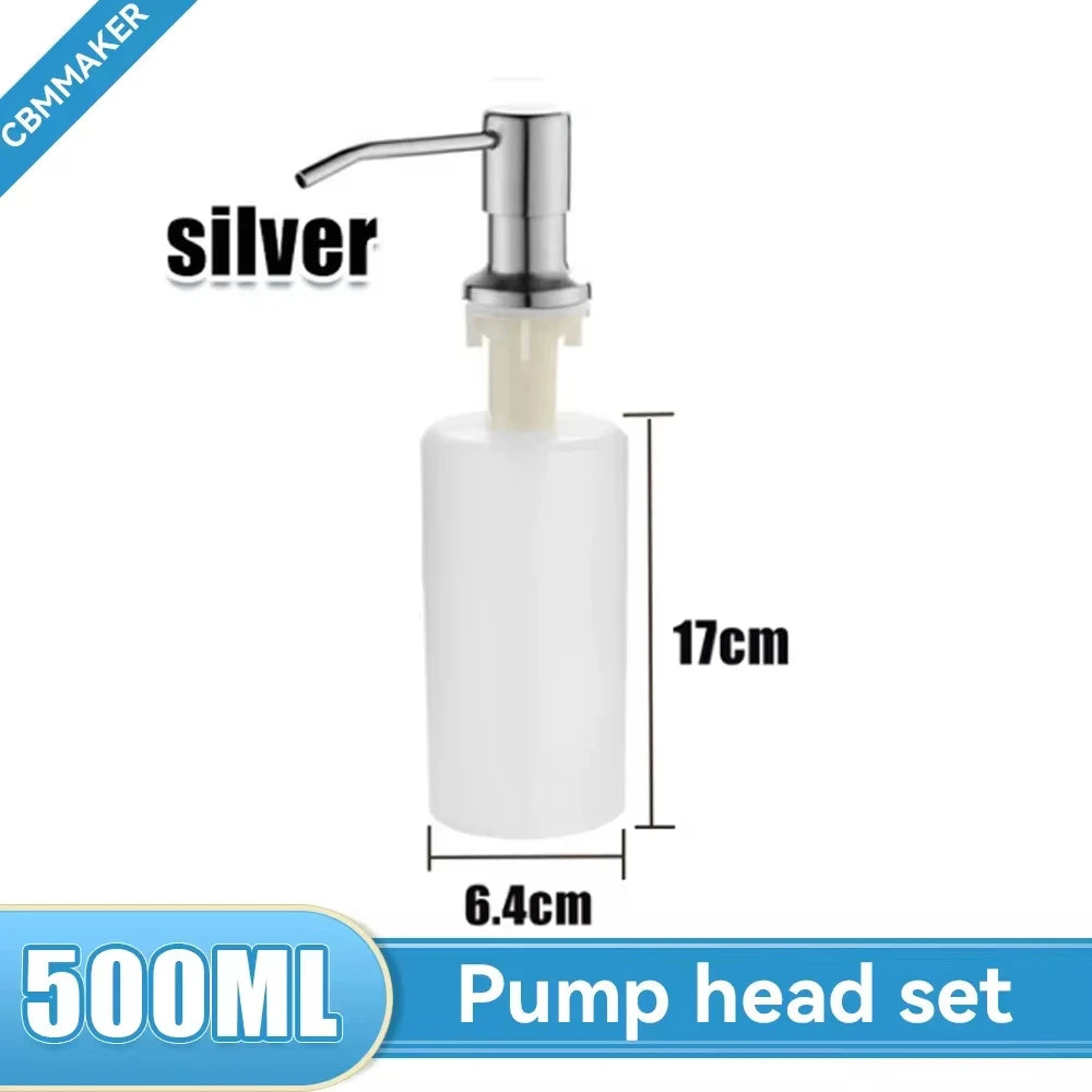Dispensador Jabón VitalSteel - Acero Inoxidable 500ml Fregadero Cocina Premium NovaVitalShop set1-500ml-silver
