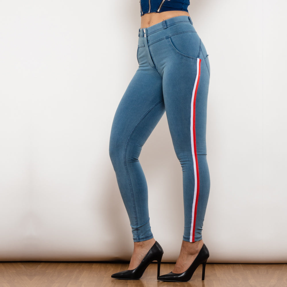 Jeans VitalFit Melody – Push-Up · Rayado · Slim Fit · Tiro Alto Jeans / Pantalones Mujer Mi tienda 831MWDLblueJS L