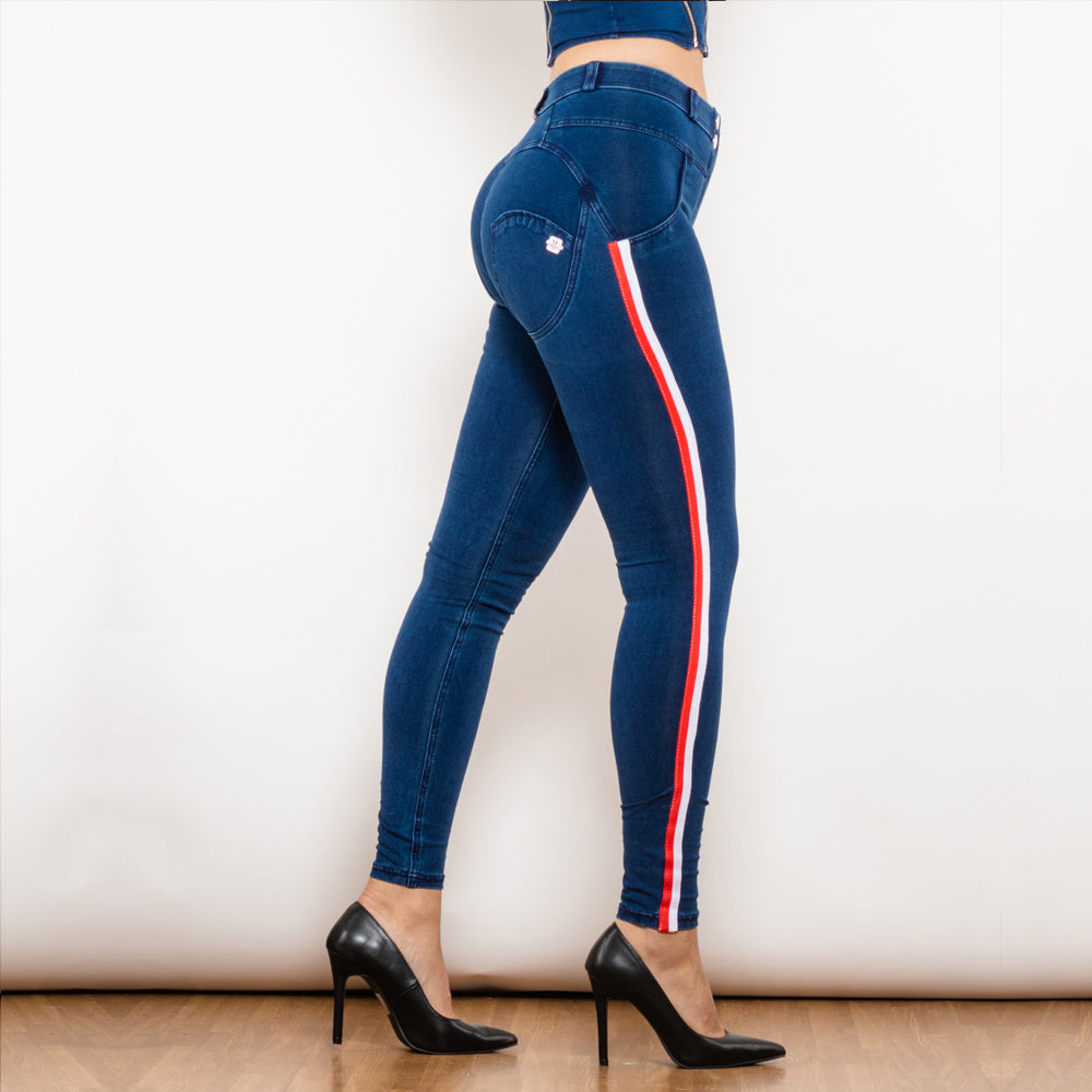 Jeans VitalFit Melody – Push-Up · Rayado · Slim Fit · Tiro Alto Jeans / Pantalones Mujer Mi tienda