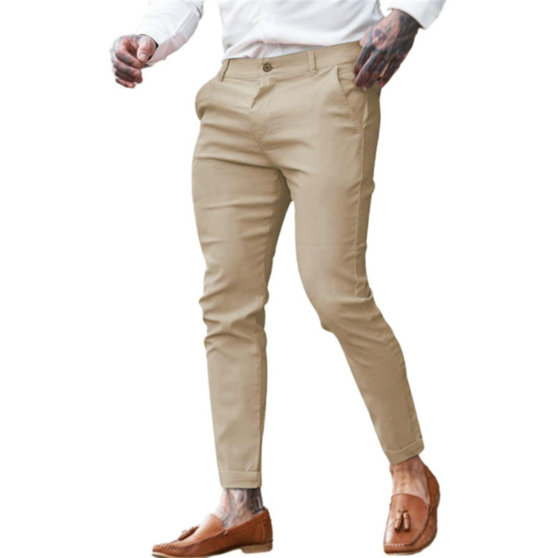 VitalTwill™ Pantalones Hombre – Stretch Slim Multicolor | Estilo Versátil y Cómodo Pantalones Casuales NovaVitalShop Khaki 2XL