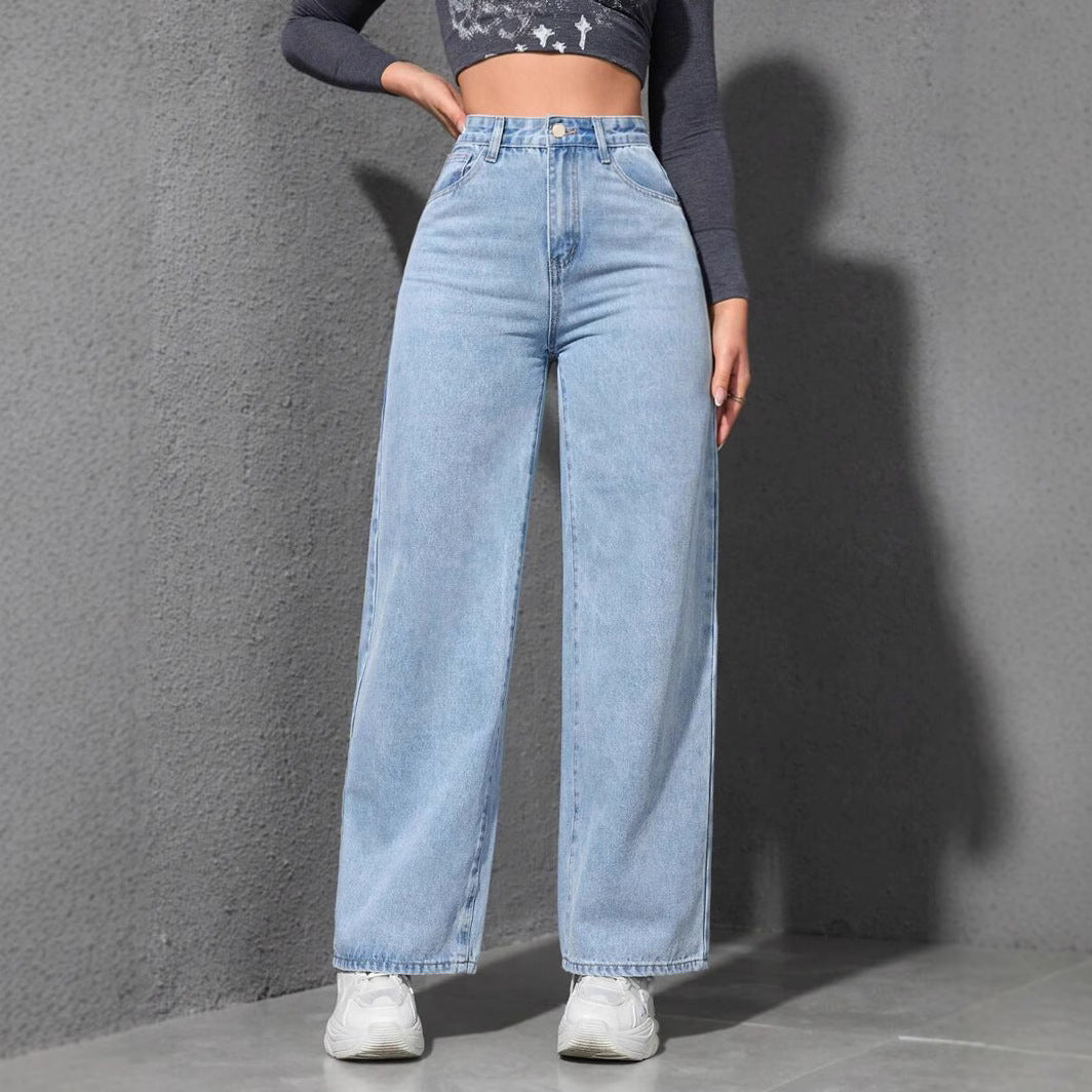 Jeans VitalFlow Mujer – Pierna Ancha, Corte Recto, Cintura Alta Estilo Urbano (XS–XL) Jeans / Pantalones Mujer Mi tienda Light Blue L