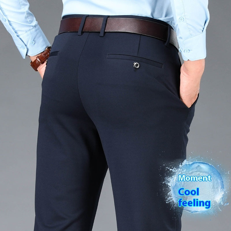 Pantalones VitalExec Hombre – Ejecutivos Térmicos, Corte Recto, Tallas Plus 29–52, Forro de Lana, Estilo Profesional Invierno Pantalones Ejecutivos NovaVitalShop Dark Blue Thin 29