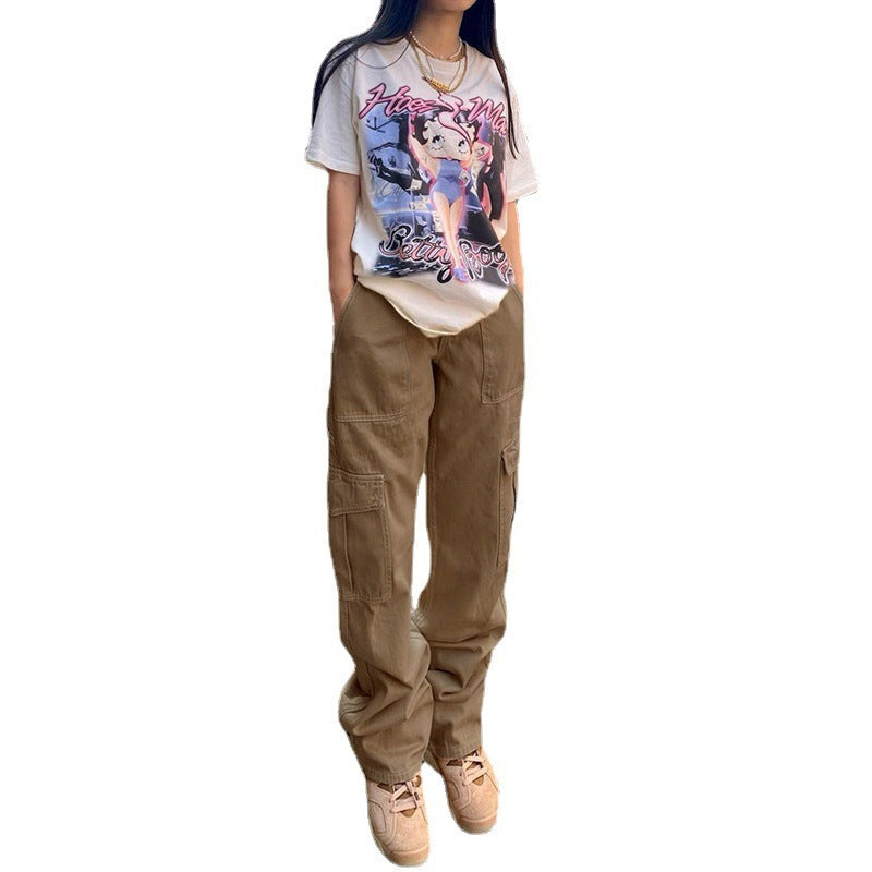Jeans VitalCargo Mujer – Recto, Cintura Alta, Multi-bolsillo Estilo Militar (S–2XL) Jeans / Pantalones Mujer Mi tienda