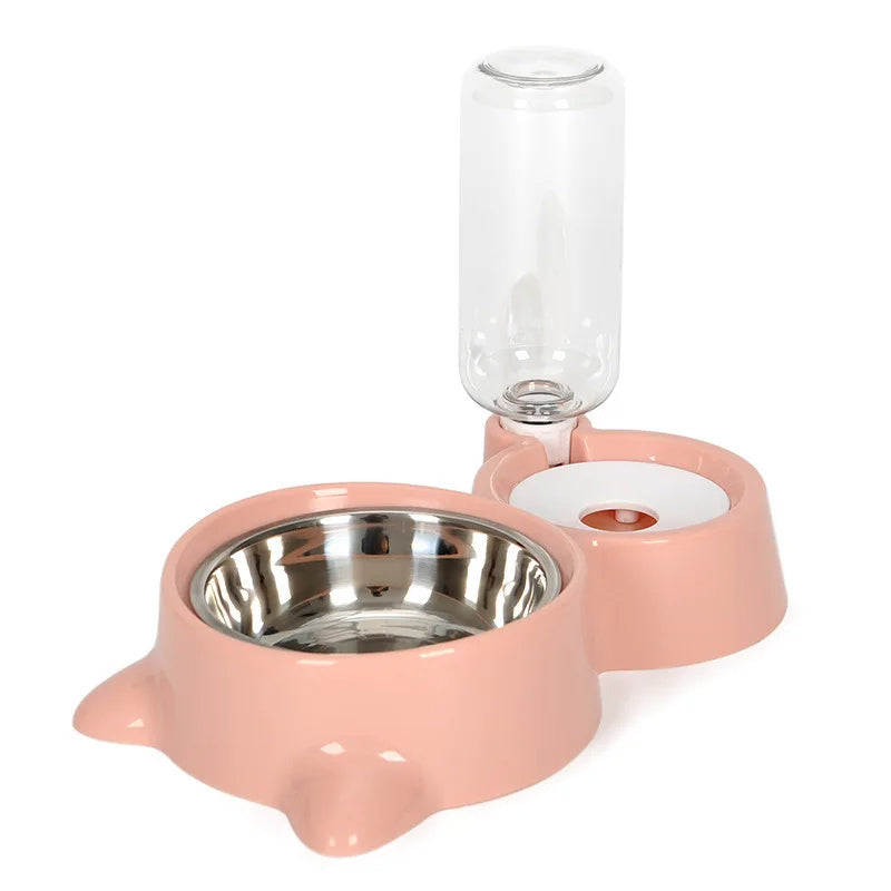 Fuente y Comedero Automático para Mascotas – Sistema por Gravedad para Gatos y Perros Accesorios para mascotas / Alimentación Mi tienda Pink