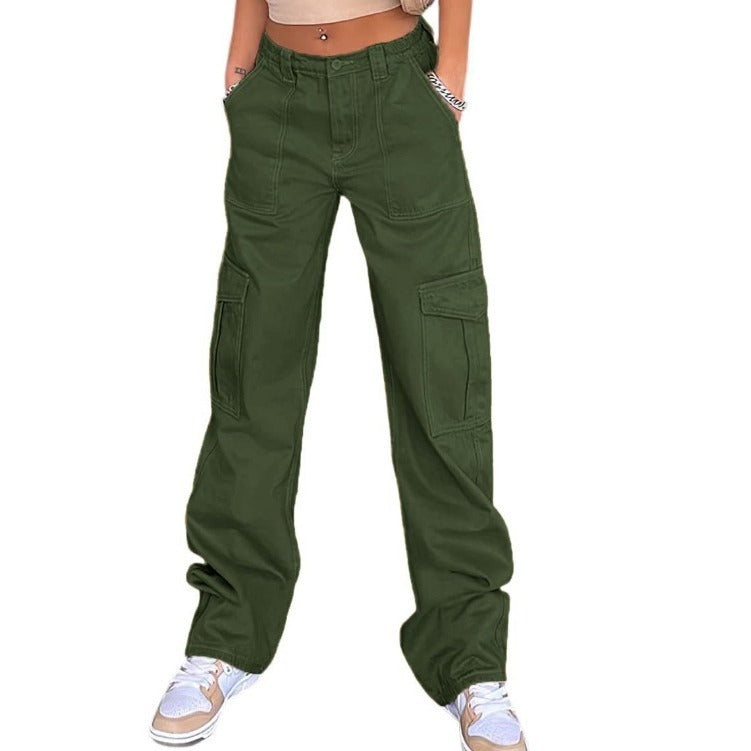 Jeans VitalCargo Mujer – Recto, Cintura Alta, Multi-bolsillo Estilo Militar (S–2XL) Jeans / Pantalones Mujer Mi tienda