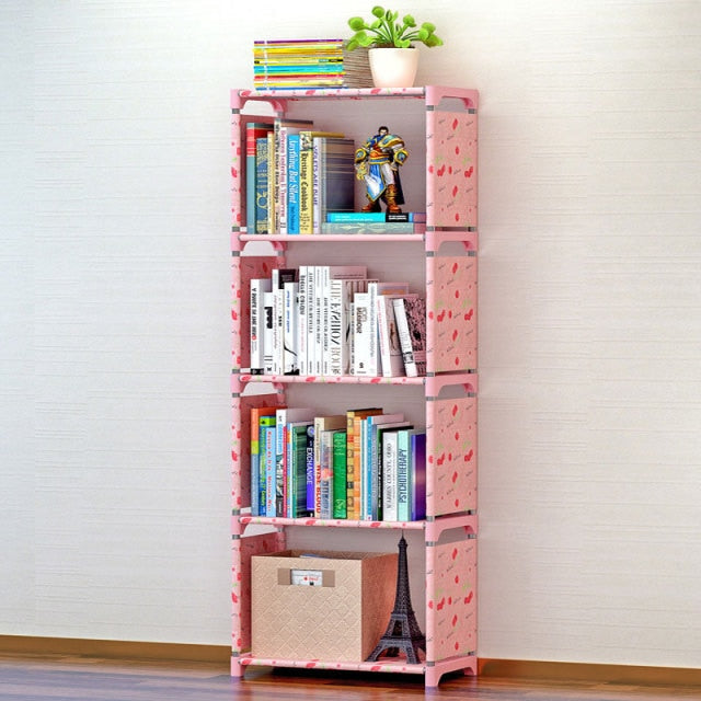 Bookshelf Storage Shelve for books Children book rack Bookcase for home furniture Bookcases & Standing Shelves OBA Cherry 4 Layer