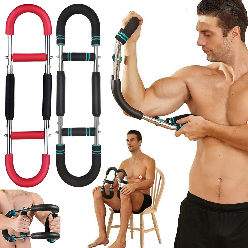 "Entrenador de Fuerza en U Compacto con resistencia ajustable, ideal para ejercicios de pecho, brazos y core. Equipo portátil y ergonómico para entrenamiento funcional en casa o al aire libre."
