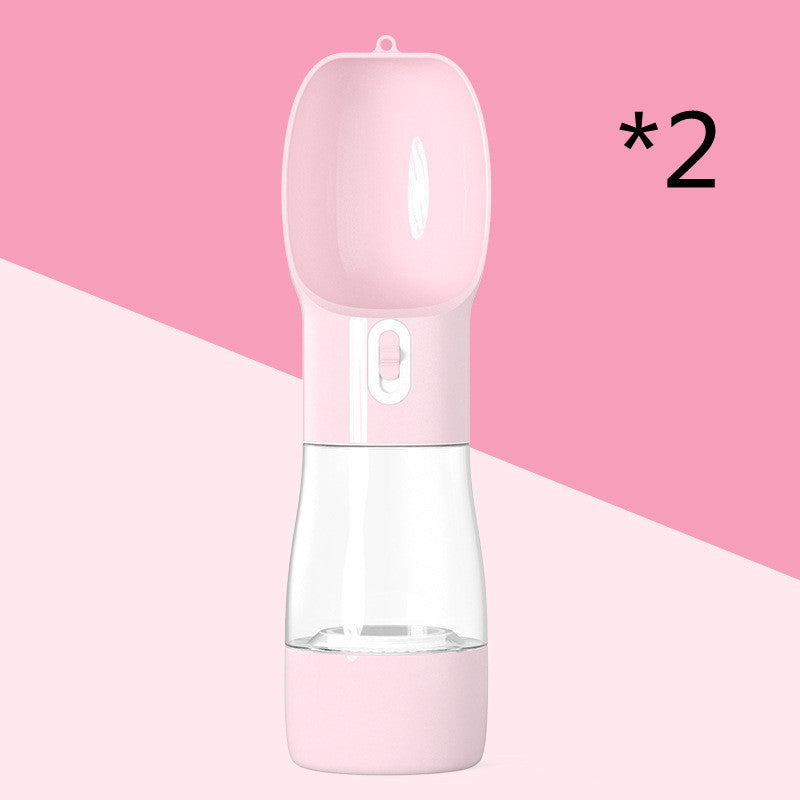 Dispensador de Agua Portátil para Perros | Botella Plegable 2 en 1 | Ideal para Viajes y Paseos Accesorios para mascotas / Bebedero port Mi tienda 2pc Pink