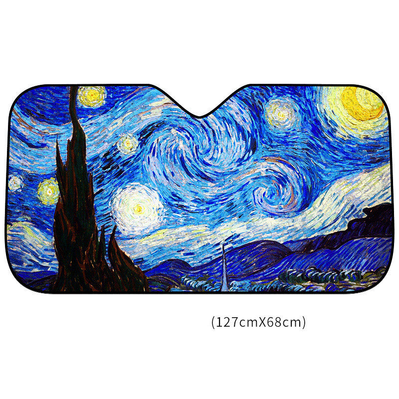 Parasol para Auto con Diseño Artístico – Protección UV y Aislamiento Térmico (Plegable, Universal, Aluminio Reflectante) Protección solar Mi tienda Blue