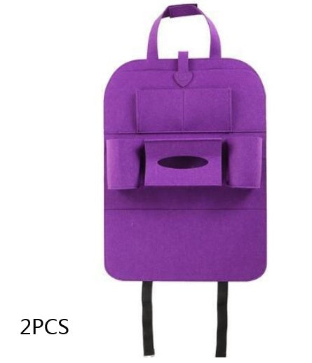 Organizador Multiusos para Asiento de Auto – Bolsillos de Almacenamiento, Montaje Colgante Universal (Impermeable, Negro) Accesorios para Auto Mi tienda Purple 2pcs