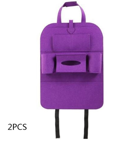 Organizador Multiusos para Asiento de Auto – Bolsillos de Almacenamiento, Montaje Colgante Universal (Impermeable, Negro) Accesorios para Auto Mi tienda Purple 2pcs