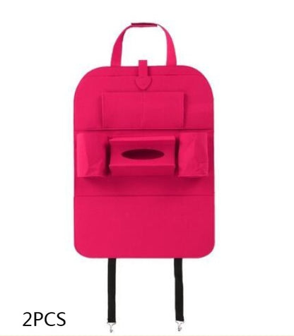 Organizador Multiusos para Asiento de Auto – Bolsillos de Almacenamiento, Montaje Colgante Universal (Impermeable, Negro)
