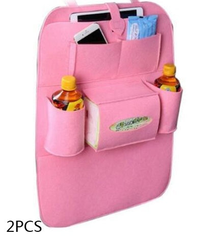 Organizador Multiusos para Asiento de Auto – Bolsillos de Almacenamiento, Montaje Colgante Universal (Impermeable, Negro) Accesorios para Auto Mi tienda Pink 2pcs