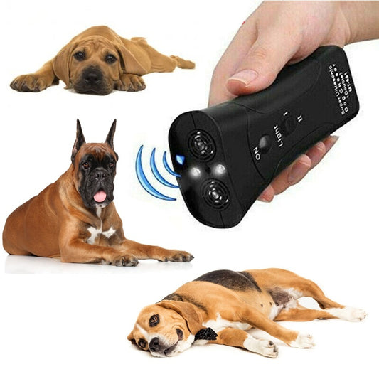 Dispositivo Ultrasónico 3 en 1 para Perros | Control de Ladridos + Linterna LED Entrenamiento para mascotas o Tecnología Mi tienda