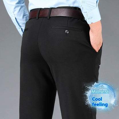 Pantalones VitalExec Hombre – Ejecutivos Térmicos, Corte Recto, Tallas Plus 29–52, Forro de Lana, Estilo Profesional Invierno Pantalones Ejecutivos NovaVitalShop Black Thin 29