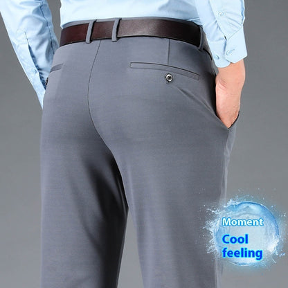 Pantalones VitalExec Hombre – Ejecutivos Térmicos, Corte Recto, Tallas Plus 29–52, Forro de Lana, Estilo Profesional Invierno Pantalones Ejecutivos NovaVitalShop Gray Thin 29