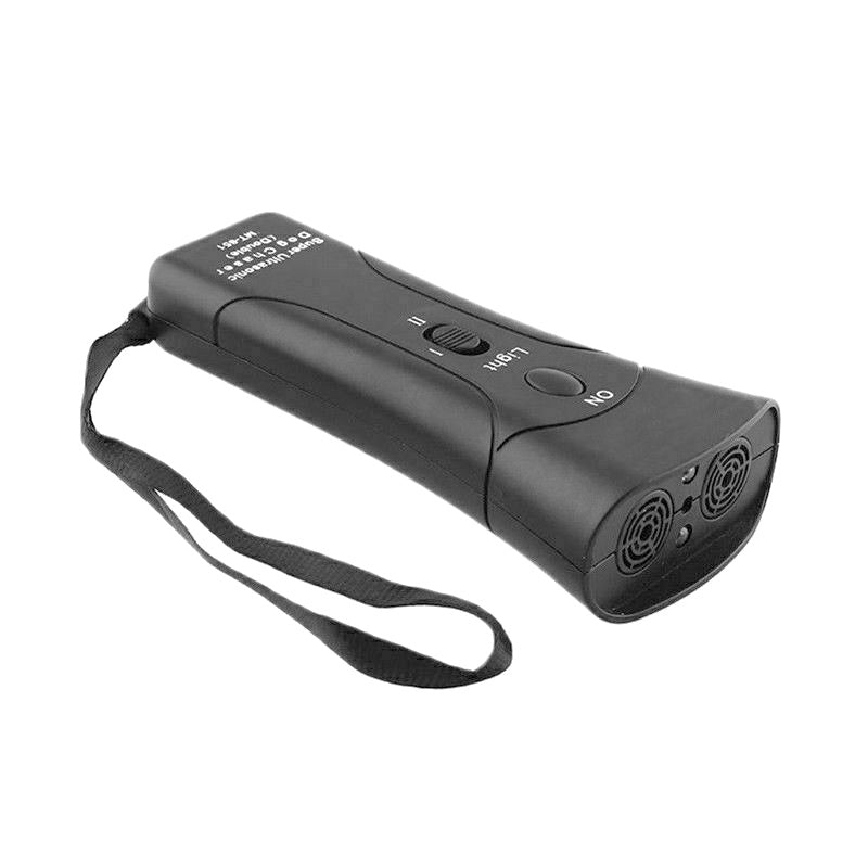 Dispositivo Ultrasónico 3 en 1 para Perros | Control de Ladridos + Linterna LED Entrenamiento para mascotas o Tecnología Mi tienda Black A