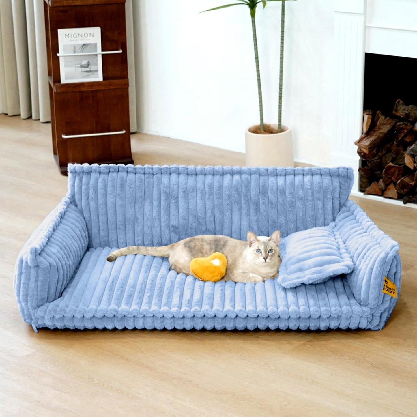 Cama Ortopédica FUNNY FUZZY para Perros Pequeños – Sofá con Funda Lavable y Base Antideslizante : Camas para mascotas / Pet Beds / Accesorios para descanso animal NovaVitalShop XX-Large Blue