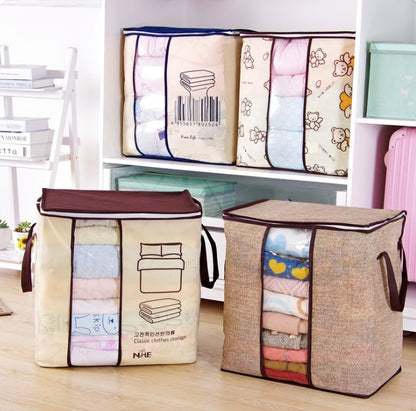 Organizador VitalCompact™ – Caja Plegable 51x45x29cm para Ropa, Edredones y Accesorios | Tela No Tejida con Ventana Transparente Organización y Hogar NovaVitalShop