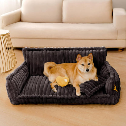 Cama Ortopédica FUNNY FUZZY para Perros Pequeños – Sofá con Funda Lavable y Base Antideslizante : Camas para mascotas / Pet Beds / Accesorios para descanso animal NovaVitalShop X-Large Dark Grey