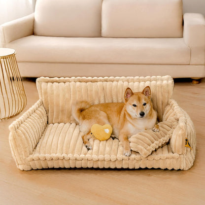 Cama Ortopédica FUNNY FUZZY para Perros Pequeños – Sofá con Funda Lavable y Base Antideslizante : Camas para mascotas / Pet Beds / Accesorios para descanso animal NovaVitalShop X-Large Camel